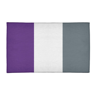 Tapis mauve rayé/gris ardoise