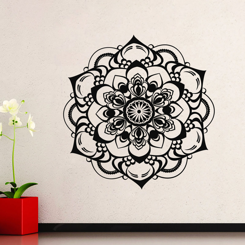 Plants & Flowers Wall Decal, Black, 22" H x 22" W