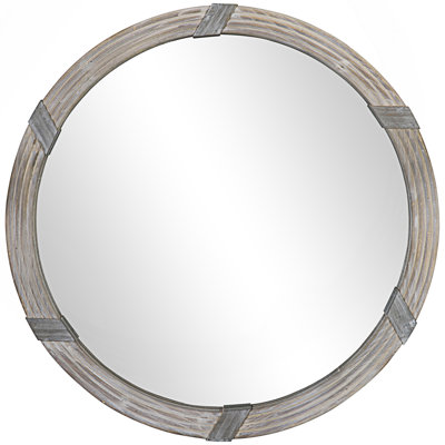 Wall Mirror, Farmhouse Decorative Round Mirror