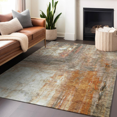 Tapis orange intérieur / extérieur lavable Nocturne 