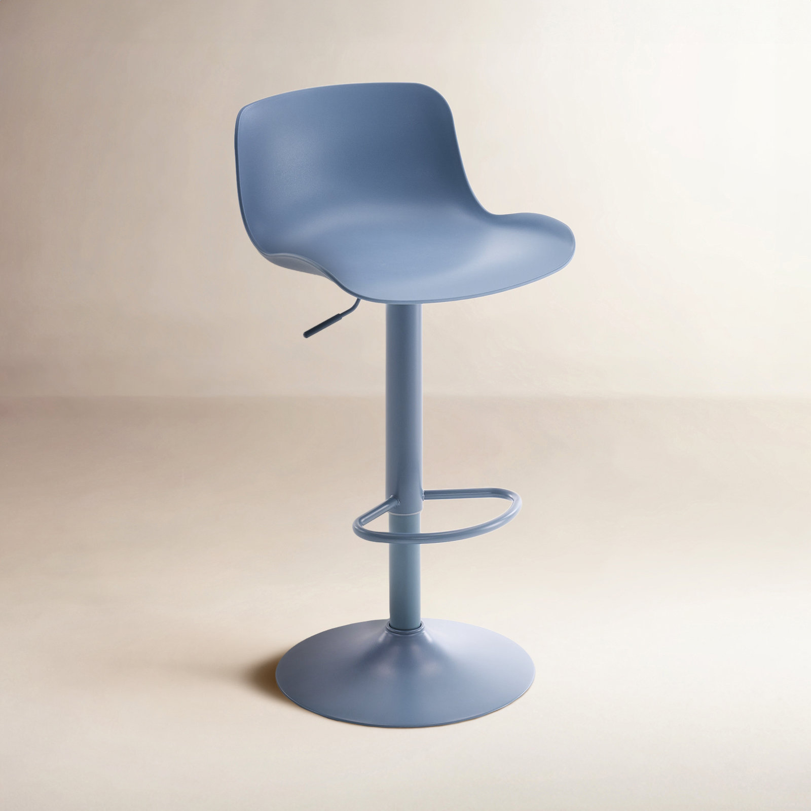 Meli Height-Adjustable Swivel Bar Stools, Blue