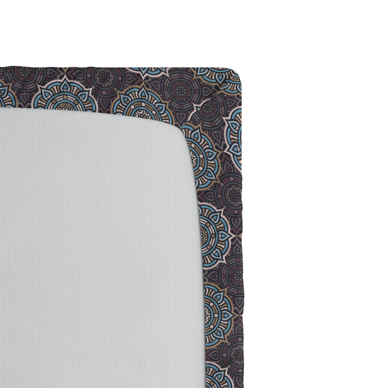 Drap-housse oriental Ambesonne Mandala traditionnel coquille d'œuf et chameau, Drap-housse très grand californien