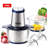 Thermos 8 Cup Functional Food Processor, 500W Meat Grinder & Vegetable Chopper with 4 Blades, 2 Bowl