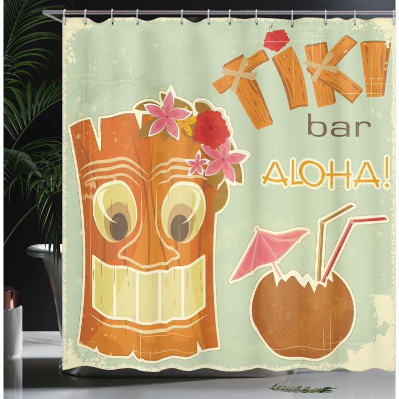 Shower Curtain with Hooks Included, 75"H x 69"W