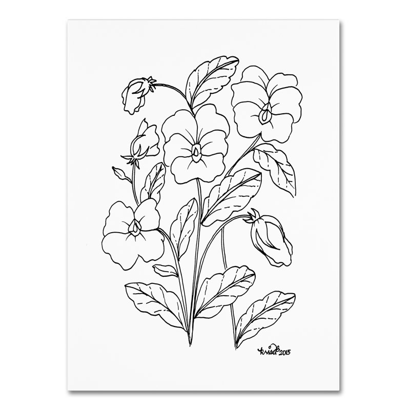 Carson «Simple Flower Doodle 3», impression sur toile tendue KCDoodleArt, H 32 po x l 24 po x P 2 po