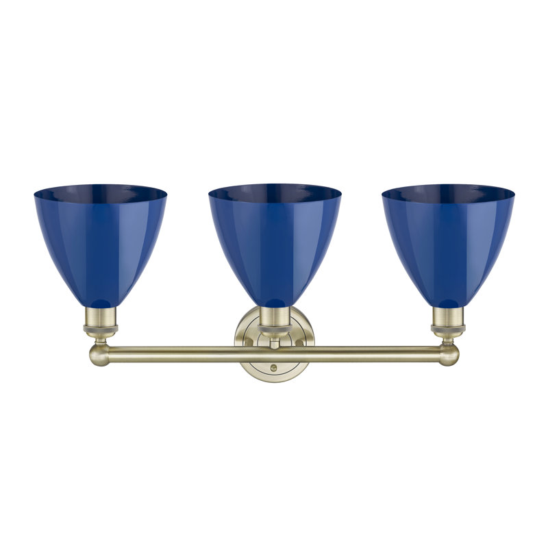 Anglie 3 - Light Dimmable Vanity Light, Blue, Antique Brass