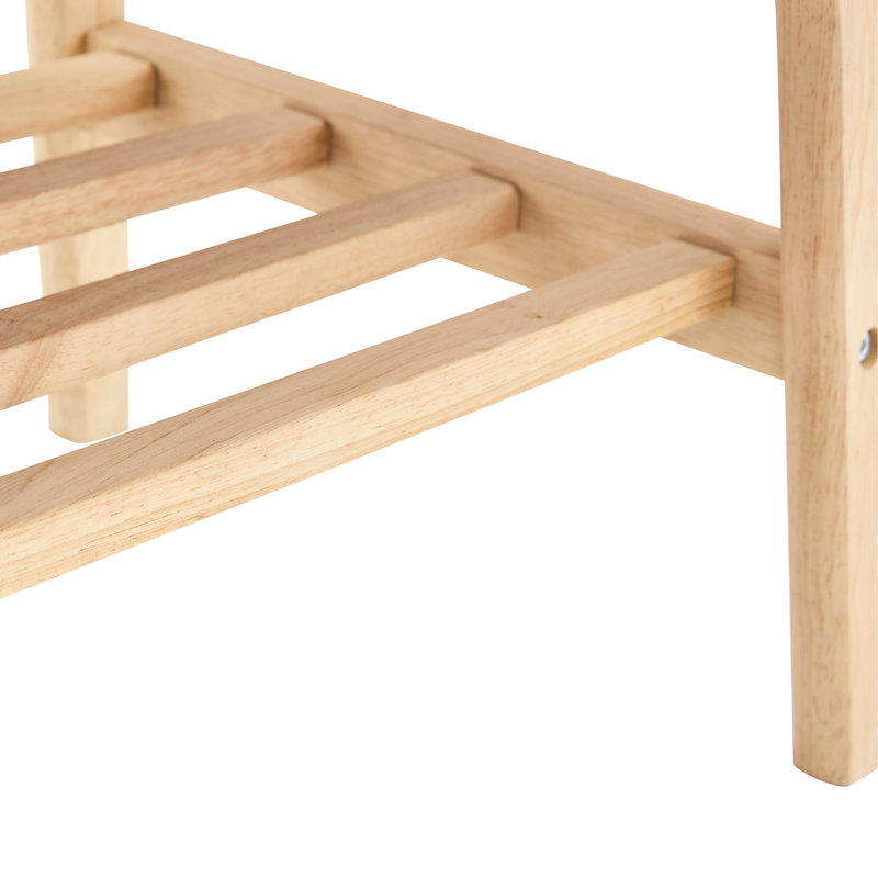 Table basse en bois massif - Table basse centrale en bois à 2 niveaux avec tablette de rangement pour salon, appartement et bureau