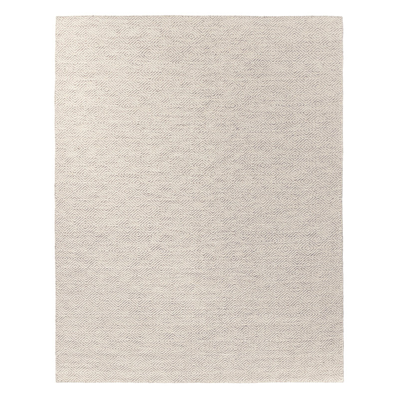 Yerby Handwoven Wool Geometric Ivory/Tan Indoor Area Rug (10'X14'), Rectangle 10' x 14'