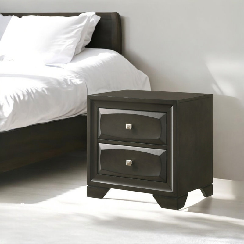 Table de chevet 2 tiroirs Arbas gris antique