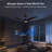 Reversible 6-Speed DC Motor Aerodynamic Minimalist Ceiling Fan with a Light Walnut