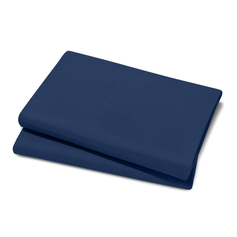 Microfiber Pillowcase Set Envelope Closure, Dark Blue, Queen Pillow Case