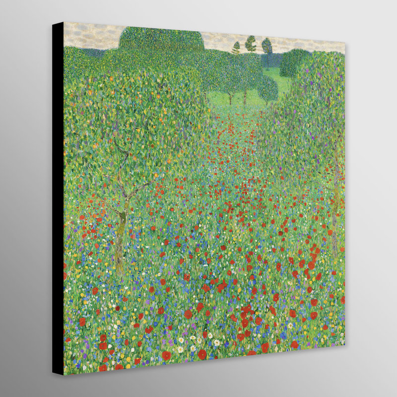 Poppy Fields by Gustav Klimt - Wrapped Canvas Art Prints, 51 cm H x 51 cm W