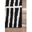 Tapis noir / ivoire / crème en laine fabriqué à la main à motif géométrique Odalis-401972265