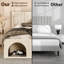 Lit plateforme pour animaux de compagnie avec coin-repas, base de lit robuste-489136211-489136215