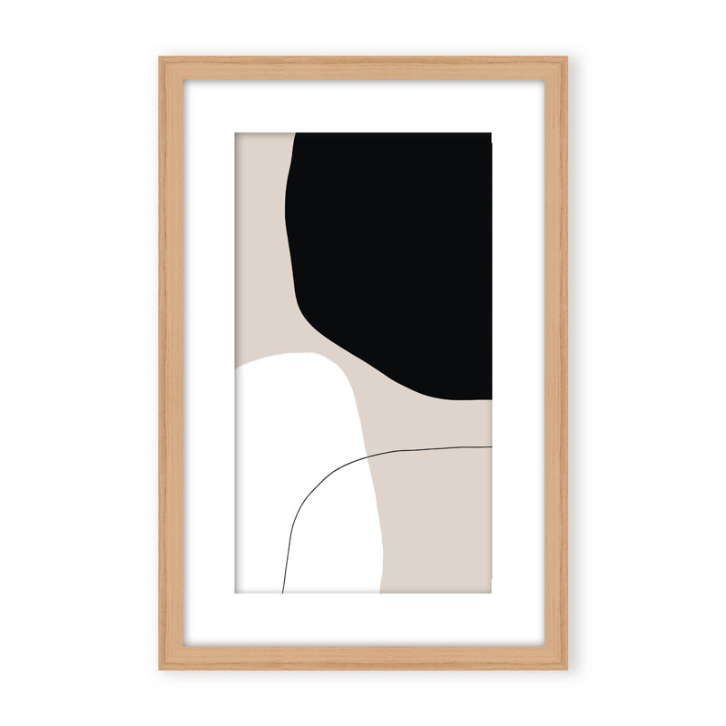 Abstract Pairing by  - Picture Frame Painting on Paper, 24" H x 16" W x 1.125" D, Black, Framed Print