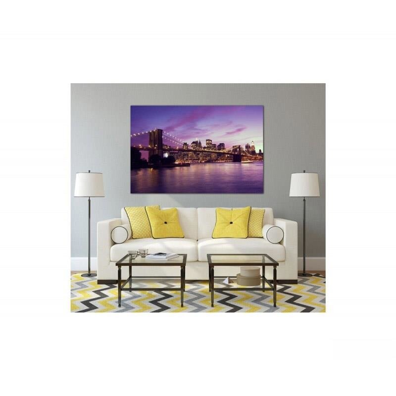 Manhattan bei Sonnenuntergang - Wrapped Canvas Panting Druck