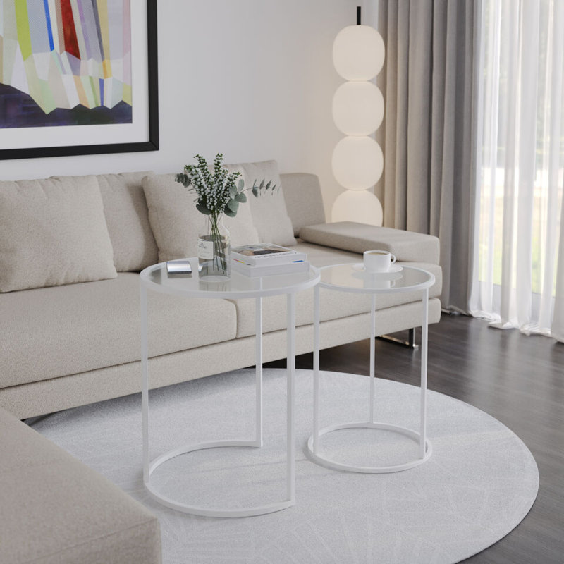 Shkar Three Leg Coffee Table, Transparent, White