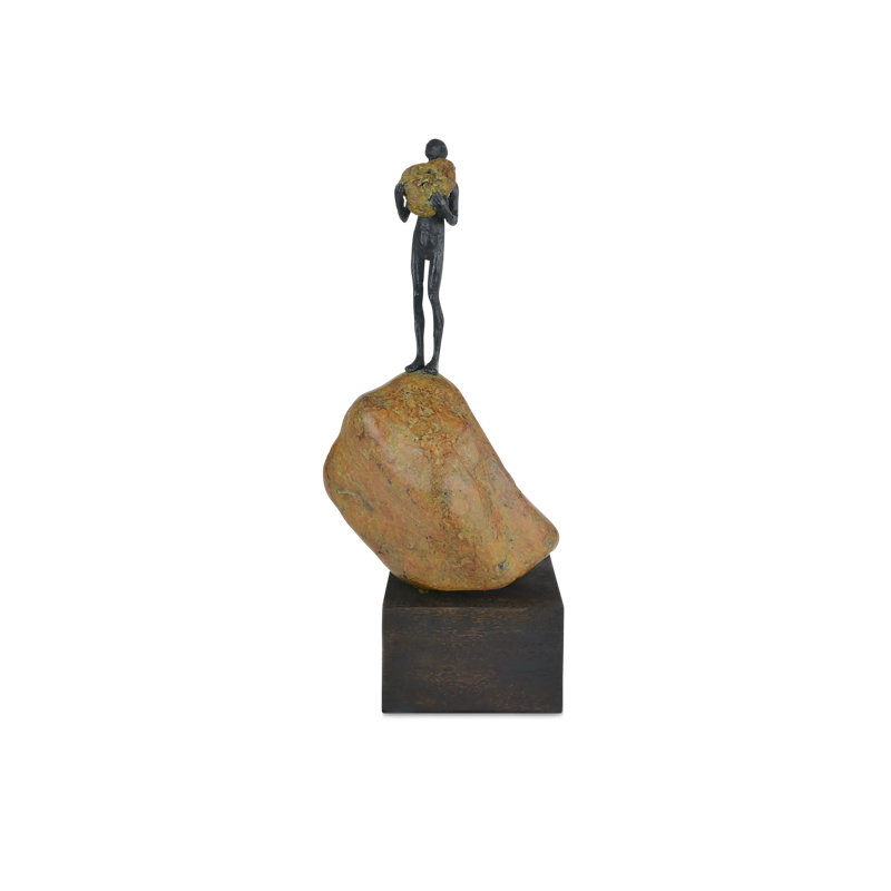 Man On Rock People Figurines & Sculptures
