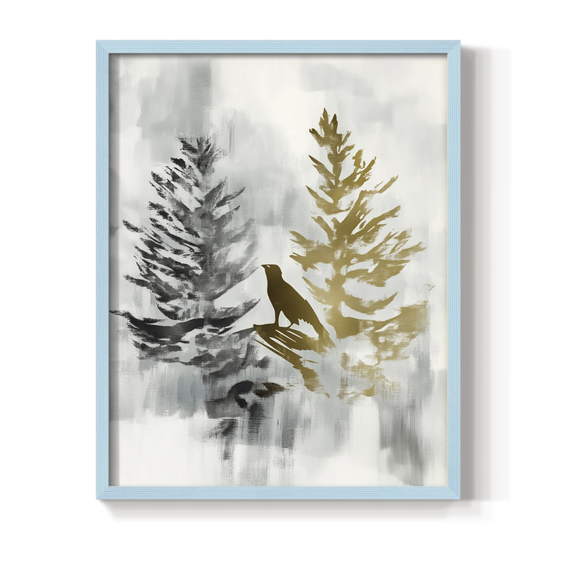Reproduction encadrée - bois massif, Bleu, H 11 po x l 9 po