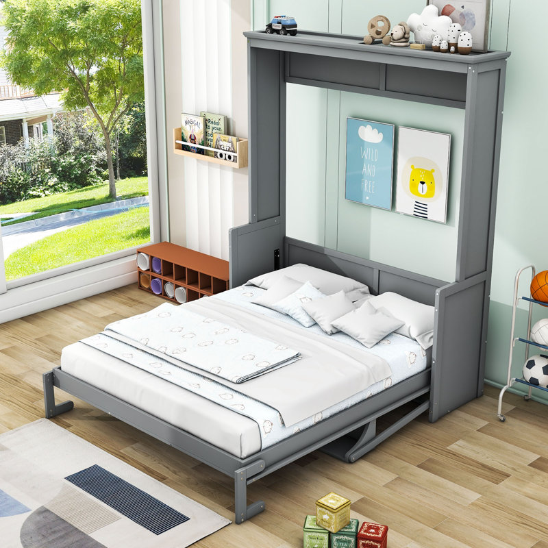 Grand lit escamotable Ayomiposi, gris