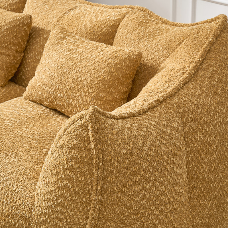 Grande chaise rembourrée de mousse, idéale pour un espace de vie confortable et relaxant jaune avec noyau en mousse à haute résilience, expérience luxueuse