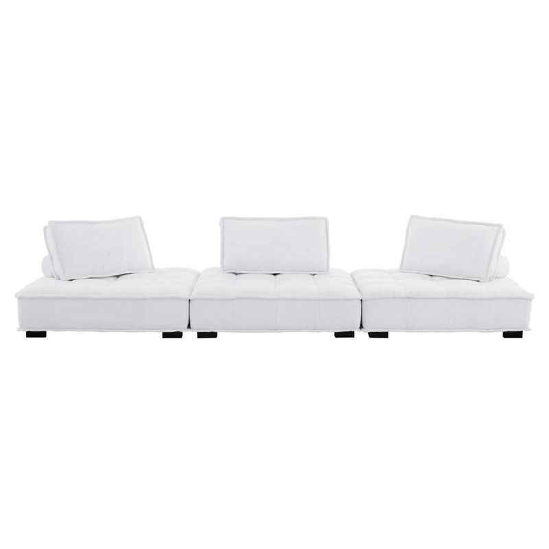 Canapé 3 pièces Saunt, Polyester blanc