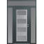 Panneau d'entrée en acier argenté anthracite / anthracite avec 2 panneaux latéraux et porte d'entrée pré-montée traverse-119970109-119970108-119970105