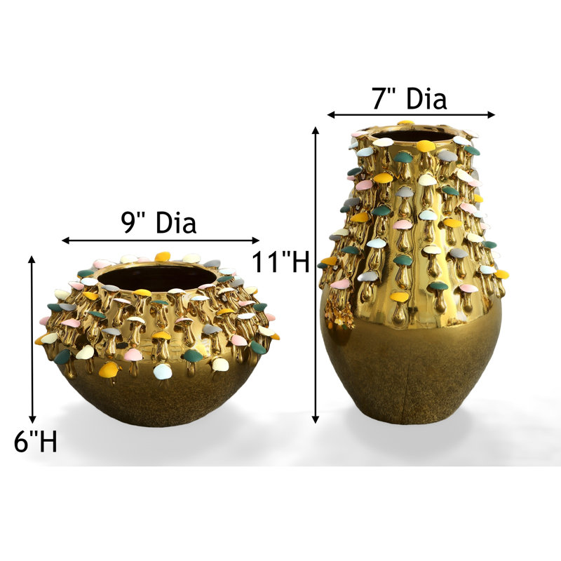 Ensemble de 2 vases et champignon champignon