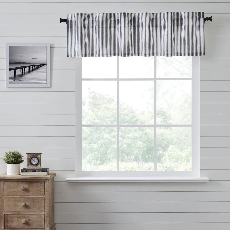 Sawyer Mill Cotton Striped Tailored Window Valance, 16" W x 60" L