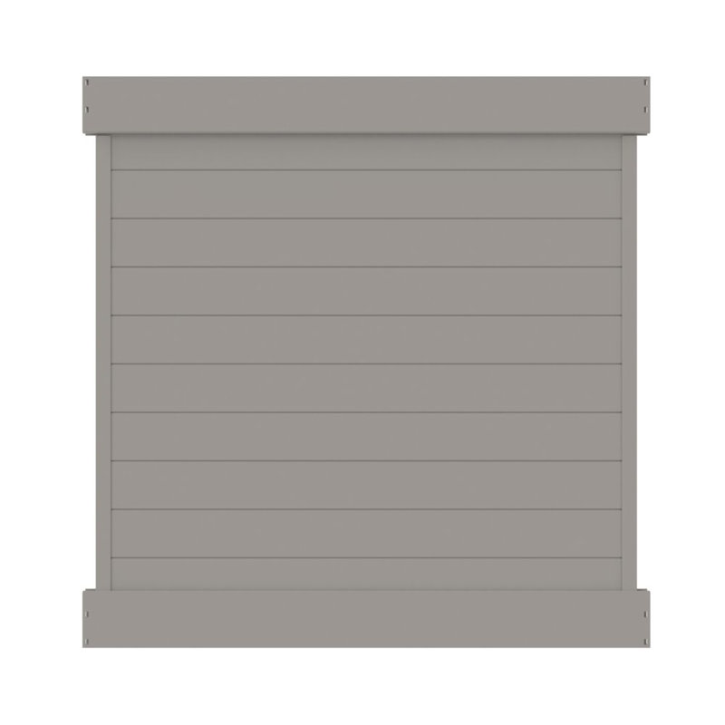 Horizontal Fence Gray Vinyl Privacy Panel Kit, 6' H x 5' W