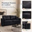 Causeuse en polyester texturé de 69 po de largeur avec 2 coussins décoratifs Solenne-1275173435