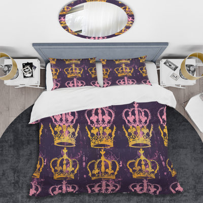 Gold Purple Glam Royal Crown - Glam Duvet Cover Set