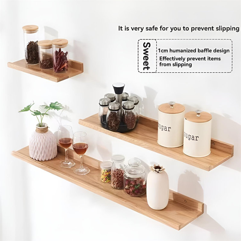 Solid Wood Floating Wall Shelf, 3.93" H x 23.62" W x 3" D