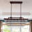 Vintage 6-Lights Rectangular Crystal Chandelier Dimmable