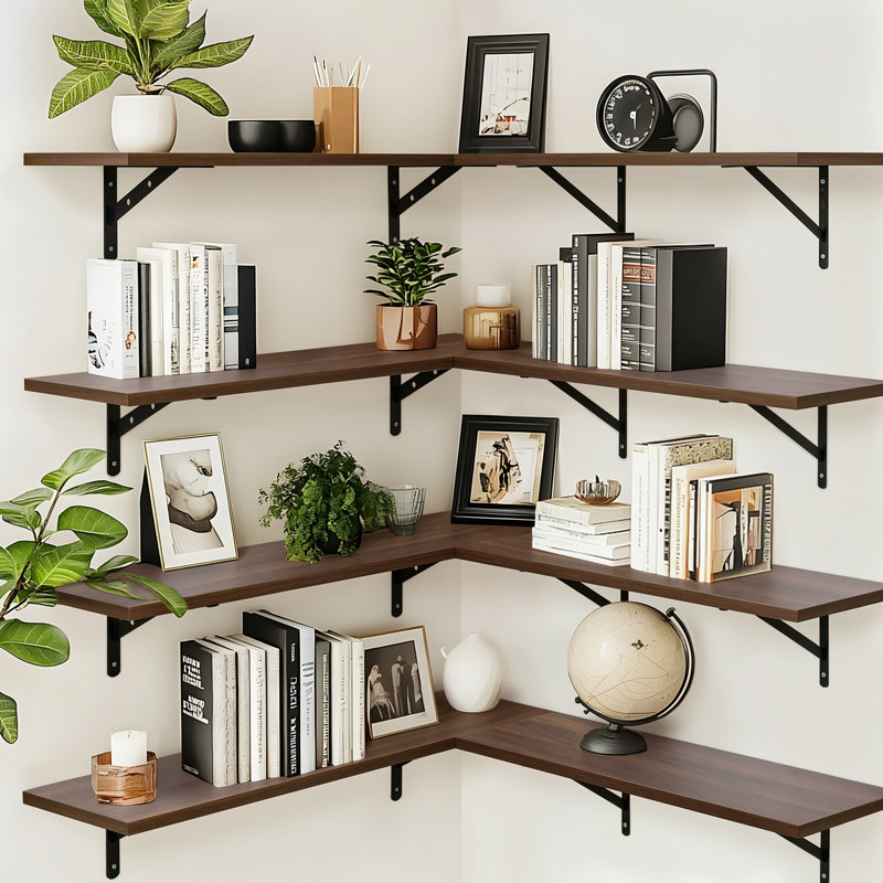 27Inch Cipolla For Wall 10" D X 27" W Set Of 2, Dark Walnut, Dark Walnut, 27'' W X 10'' D