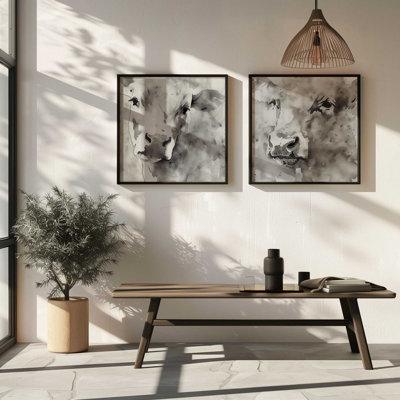 " Monochrome Abstract Cows "