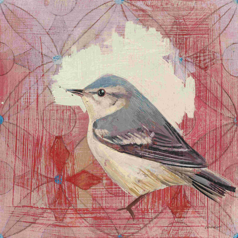 Cerulean Warbler - Impression sur toile tendue, H 30 po x l 30 po, Cadre simple argenté, Oui
