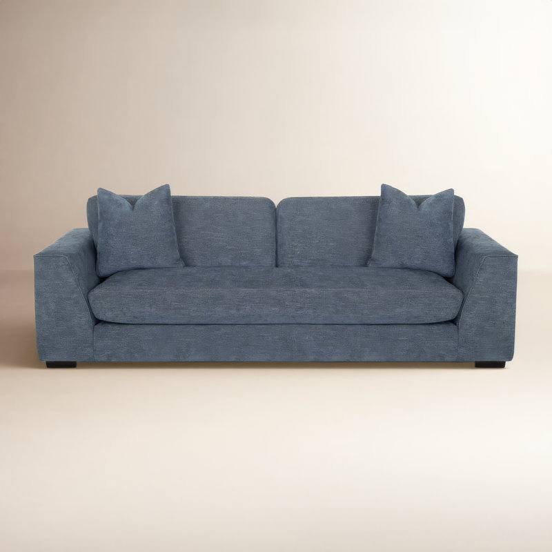 Benehaley Upholstered 100'' Sofa, Virtue Ink Basketweave