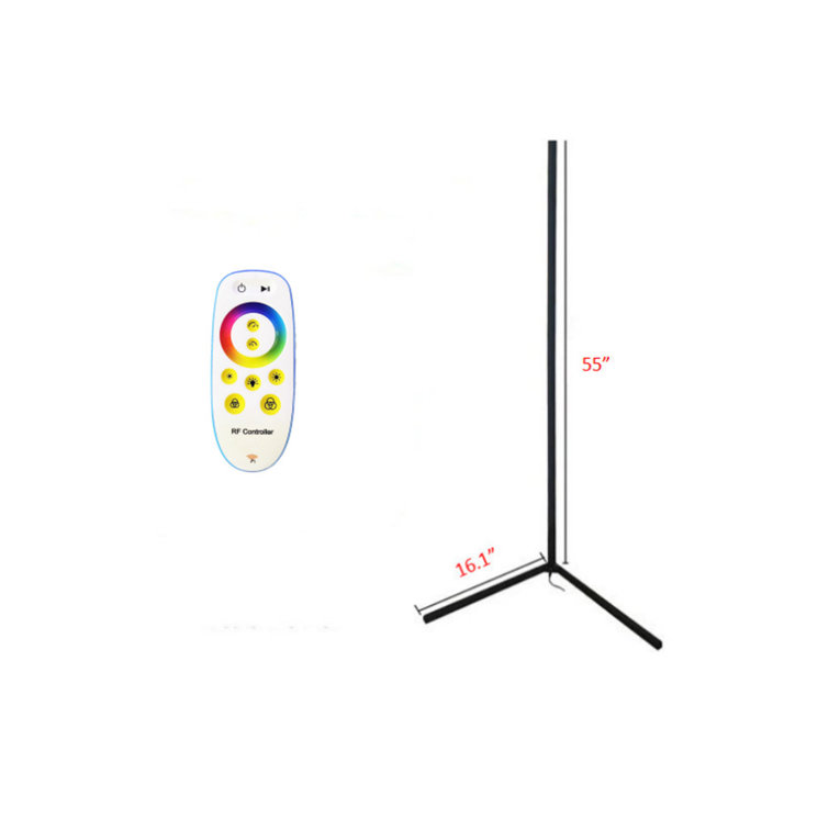 LED Floor Lamp Corner Lamp RGBCW Color Changing Game Standing Lamp w/ remote