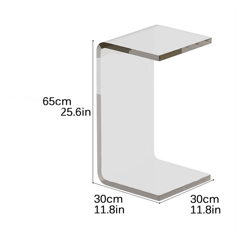Table de bout avec rangement Bassheva, Blanc, H 25,59 po x l 11,81 po x P 11,81 po