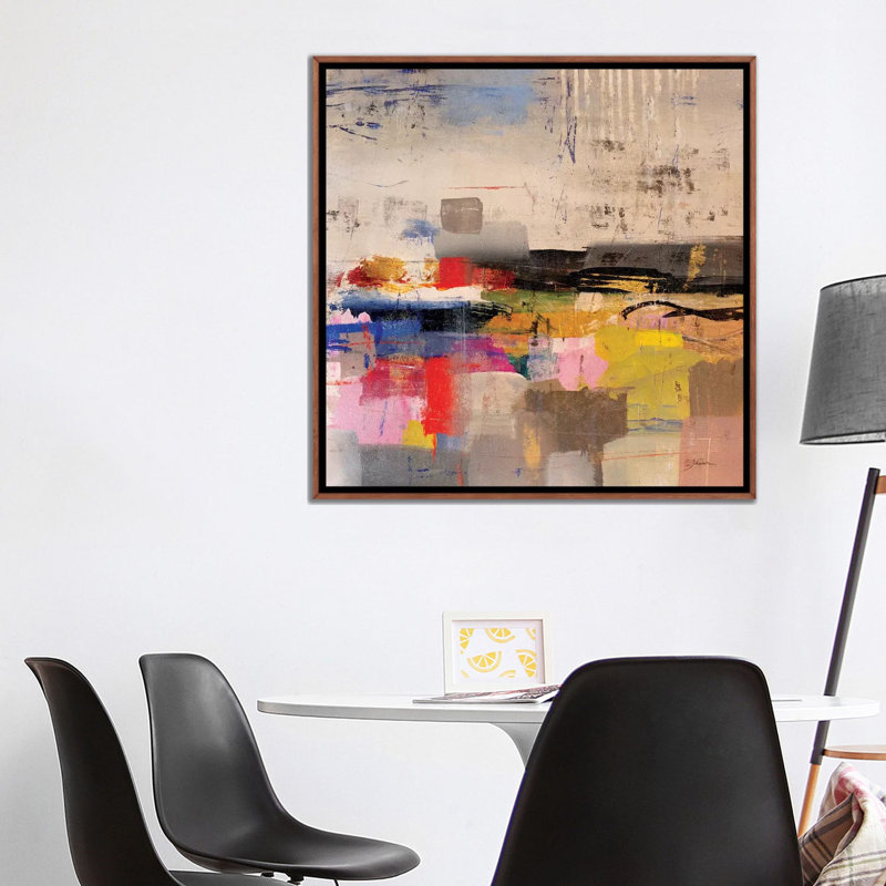 " Float " by Julian Spencer, No Mat, Classic Brown Wood Framed Canvas, 37" H x 37" W x 1.5" D