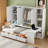 Wooden Daybed With Three Drawers, And All-In-One Cabinet, Desk And Shelves-115662290-115662291