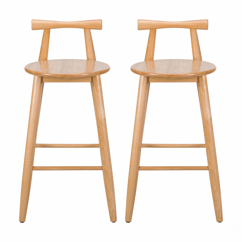 Tabouret en bois d'hévéa, ensemble de 2