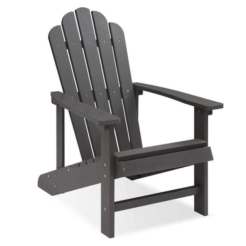 Adirondack Chair, Outdoor Oversized Patio Chair Poly Lumber Weather Resistant & Durable Fire Pits Chair,Gray, Gray