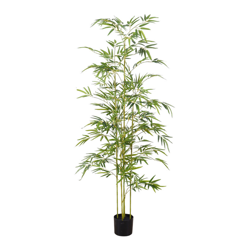 Bambou artificiel, arbres artificiels en pot avec tronc réaliste et feuilles de soie, plantes de bambou artificielles