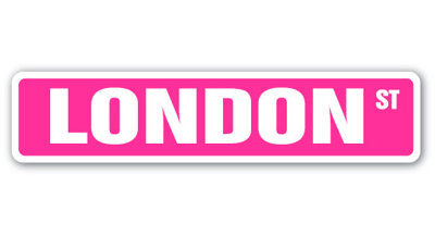 London Street Sign Heavy Duty Plastic 4" X 18"