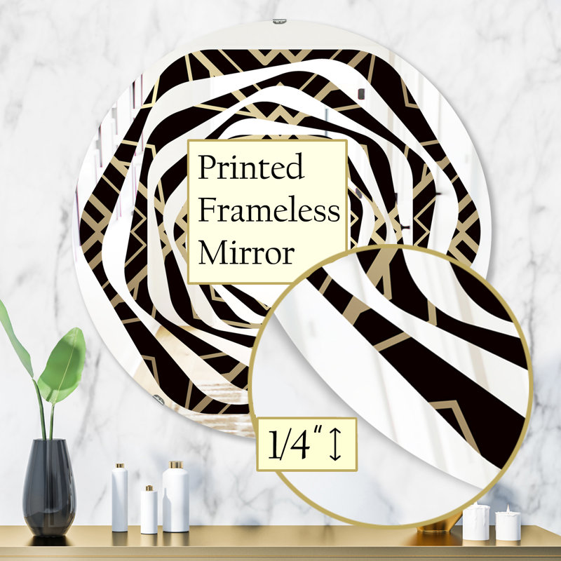 Miroir mural sans cadre Art Deco, H 31,5 po x l po