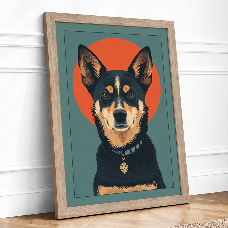 Studded Chihuahua Pop Art - Framed Print, Oak, A4 - 29.7 x 21.0 cm