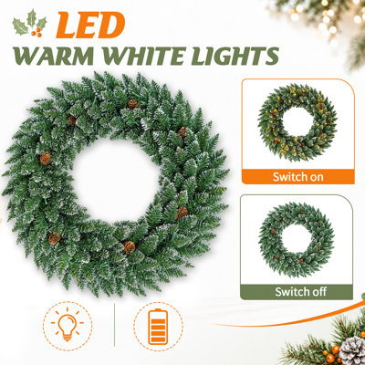 36 " Pre-Lit Pinecones Wreath