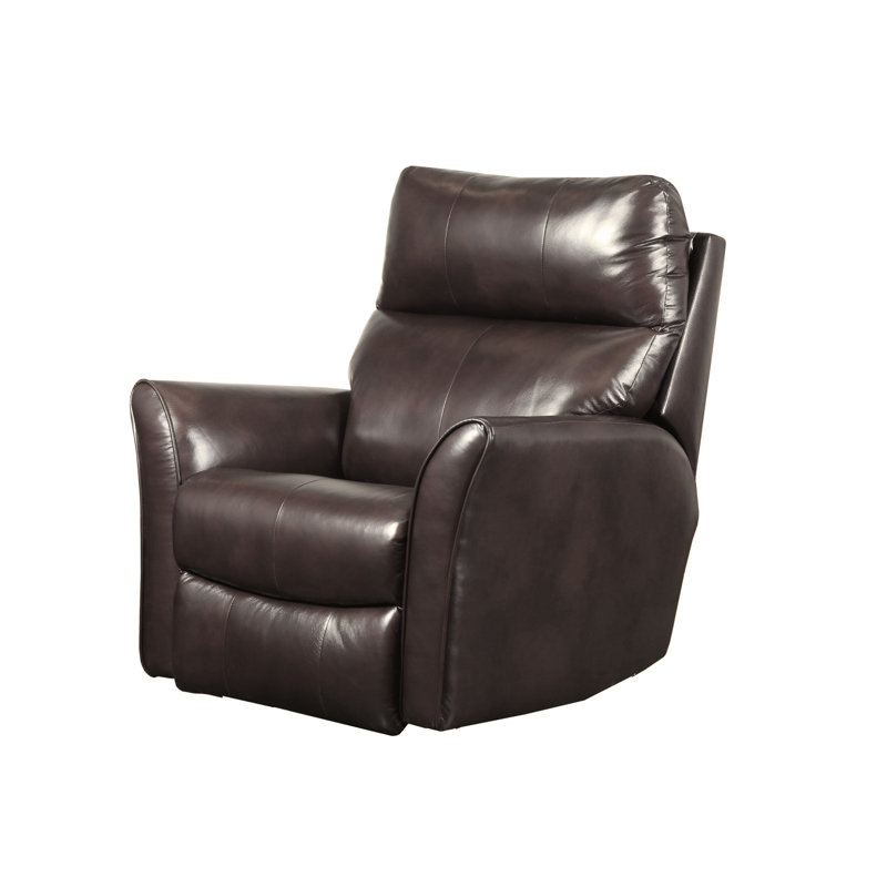 Fauteuil inclinable et berçant en cuir Stardust, Bascule / pivotement, Brun